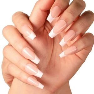 24pcs French Style Nail With Double-sided Tape